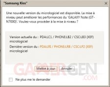 Mise à jour Kies ICS Samsung Galaxy Note8