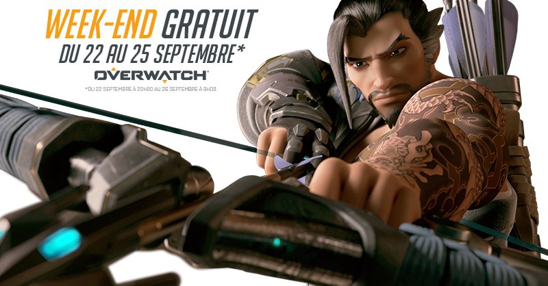 Overwatch week end gratuit septembre 2017