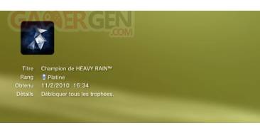 Heavy Rain Trophees platine 1