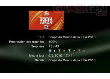 FIFA WORLD CUP 2010 trophee liste 1