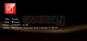 Formula 1 - F1 - trophees - PLATINE  1