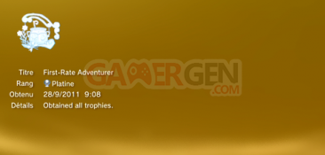 Atelier Totori The Adventurer of Arland - Troph&eacute;es PLATINE