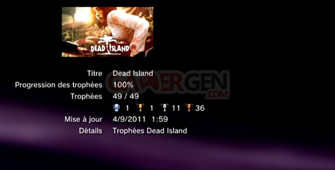 Dead island trophees LISTE 1