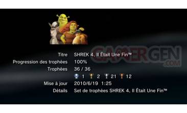 SHREK 4 Il etait une fin trophees liste