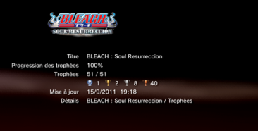 Bleach soul resurreccion trophees Bleach soul reusrreccion trophees LISTE 1