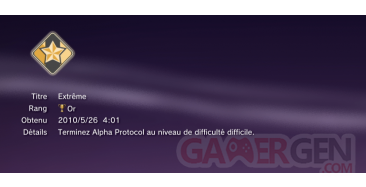 Alpha Protocol Trophees OR 2