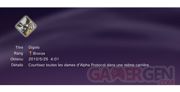 Alpha Protocol Trophees BRONZE 5
