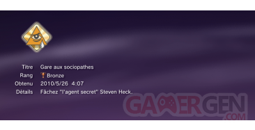 Alpha Protocol Trophees masques caches BRONZE 5