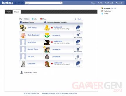 PlayStation Network Facebook Friends
