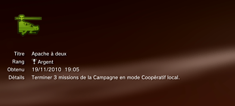 APACHE AIR ASSAULT trophees PS3 ARGENT    4
