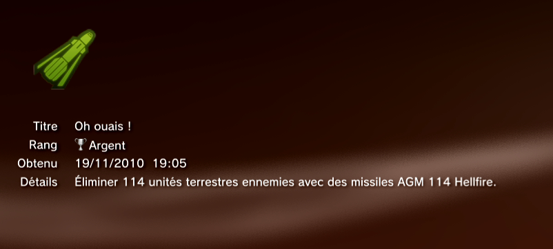 APACHE AIR ASSAULT trophees PS3 ARGENT    5