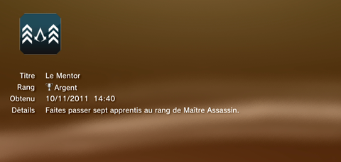 Assassin's creed revelations - Trophées - ARGENT 16