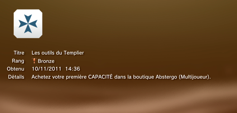 Assassin's creed revelations - Trophées - BRONZE 01