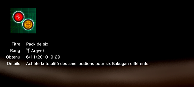 Bakugan les protecteurs de la terre trophees ARGENT    10