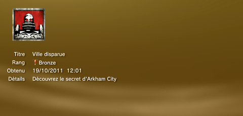 Batman Arkham City trophées BRONZE - 08