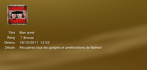 Batman Arkham City trophées BRONZE - 16