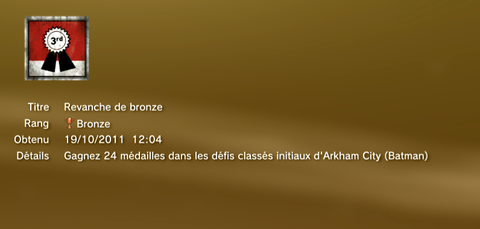 Batman Arkham City trophées BRONZE - 23