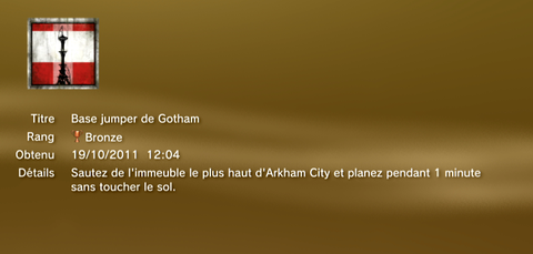 Batman Arkham City trophées BRONZE - 29