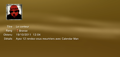Batman Arkham City trophées BRONZE - 31