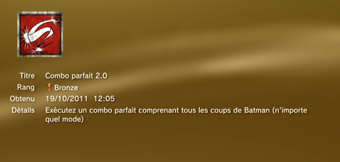 Batman Arkham City trophées BRONZE - 34