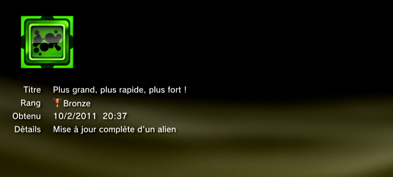 Ben 10 Ultimate Alien Cosmic Destruction Trophées BRONZE 21