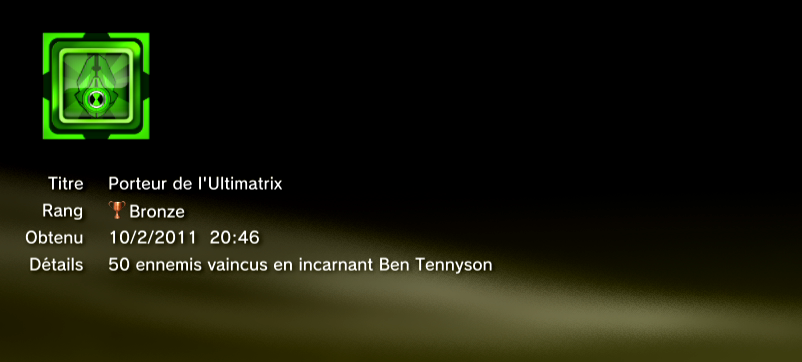 Ben 10 Ultimate Alien Cosmic Destruction Trophées BRONZE 33