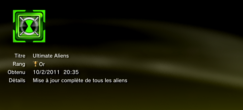 Ben 10 Ultimate Alien Cosmic Destruction Trophées OR 3