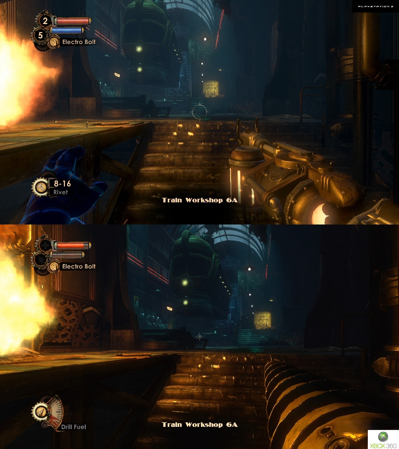 Bioshock 2 comparatif Xbox 360 PlayStation 3 PS3 4