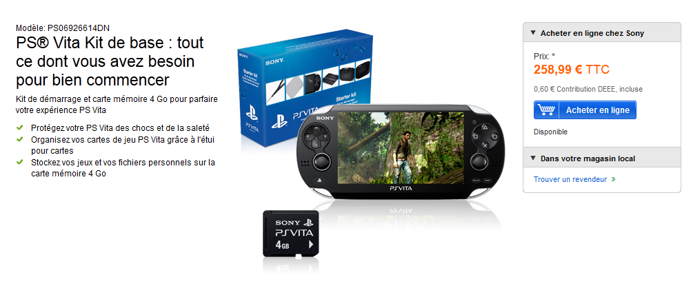 bundle psvita pack demarrage carte memoire