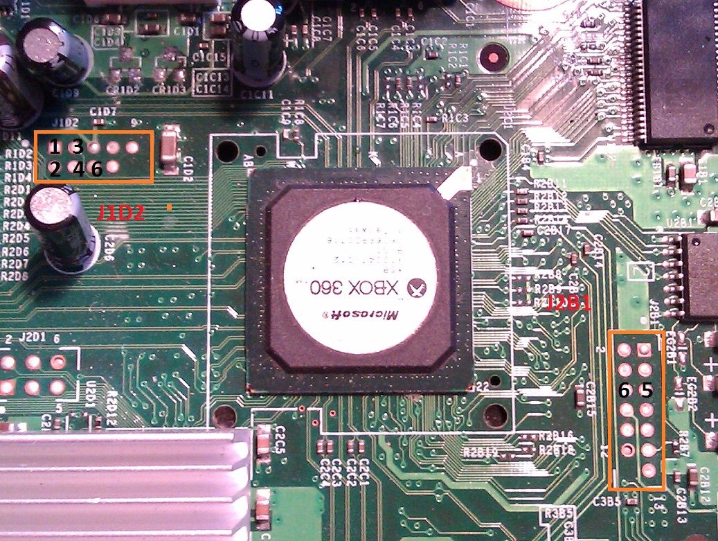 carte mère xbox 360 fat point j1d2 j2b1