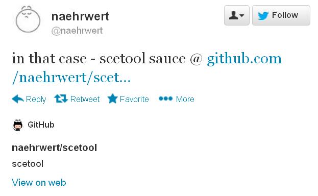Code source Scetool