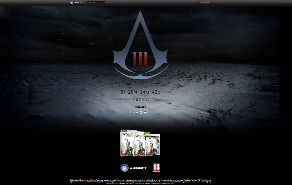 compte &agrave; rebours Assassin's creed 3
