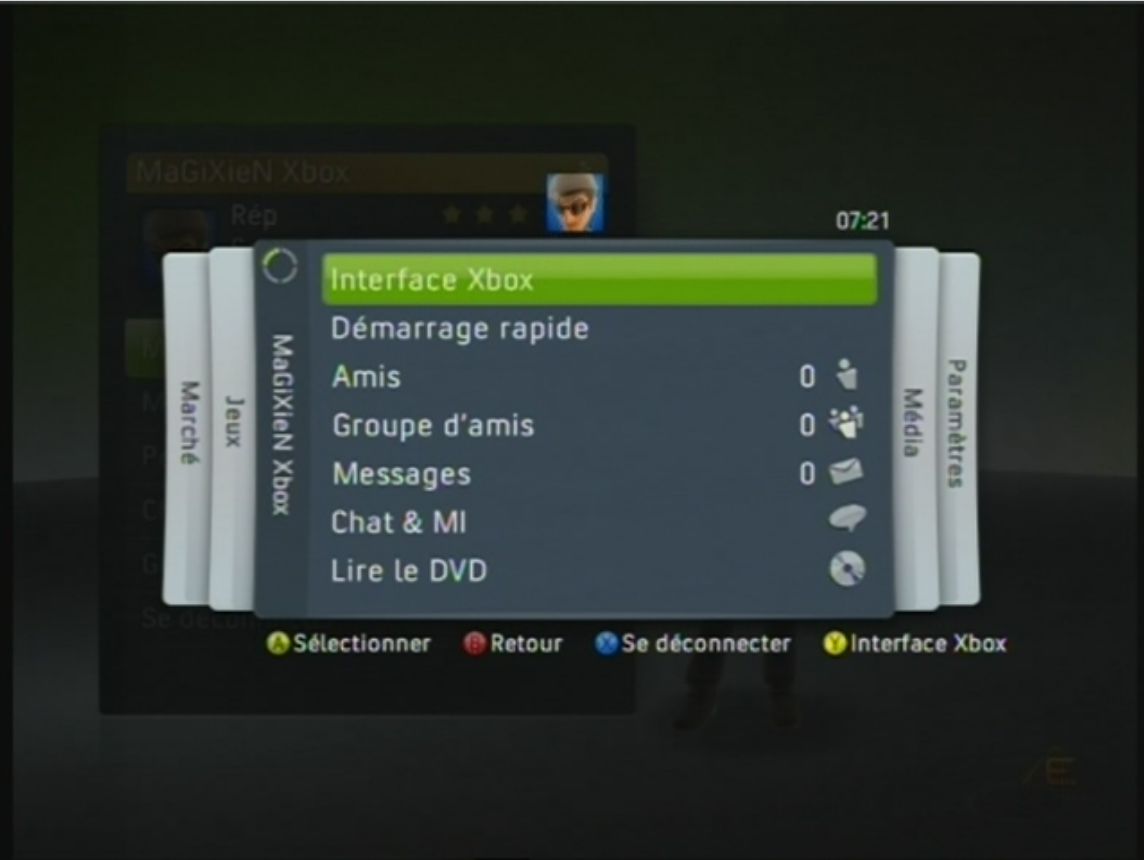 Copie de xbox live interface