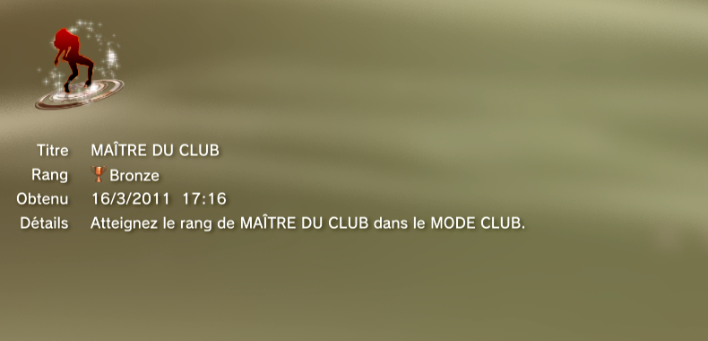 Danc Dance revolution New Moves - trophees - BRONZE -  33