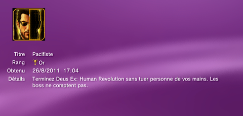 DEUS EX trophees OR  2
