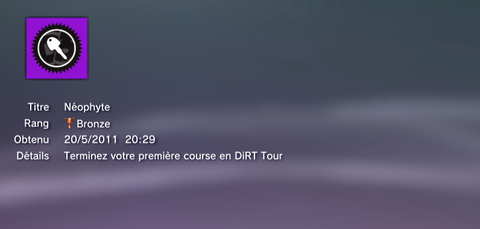 Dirt 3 JEU Trophées BRONZE 01