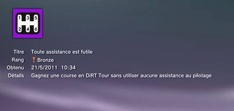 Dirt 3 JEU Trophées BRONZE 09