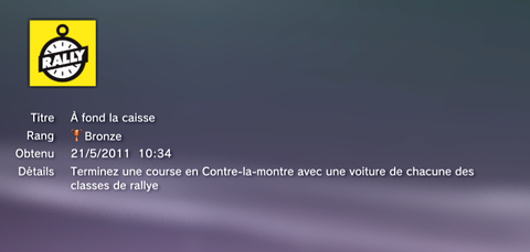 Dirt 3 JEU Trophées BRONZE 10