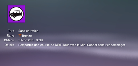 Dirt 3 JEU Trophées BRONZE 12