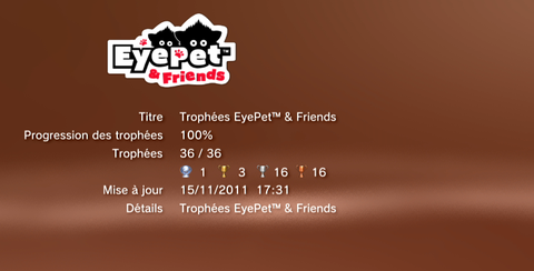 Eyepet & friends - Trophées -LISTE - 1