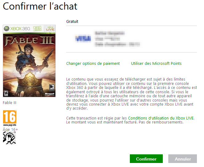 fable III gratuit xbox live