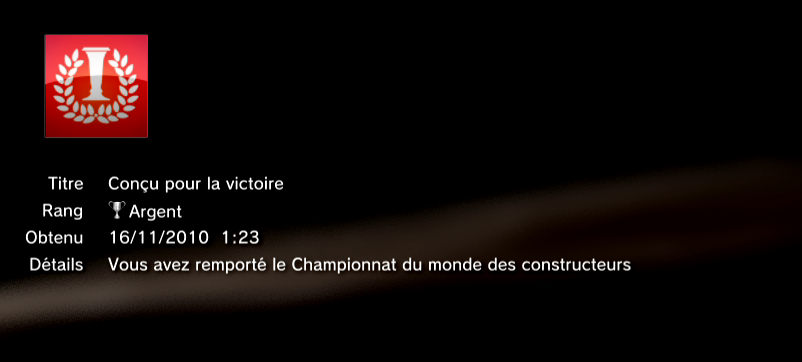FORMULA 1 2010 trophees argent       2