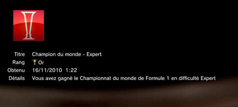 FORMULA 1 2010 trophees or      1