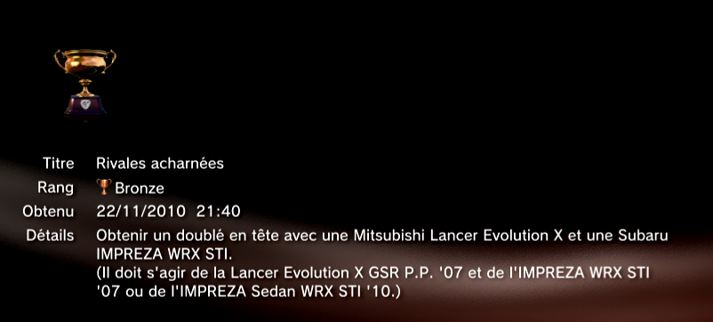 Gran Turismo 5 trophees BRONZE 38