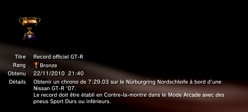 Gran Turismo 5 trophees BRONZE 39