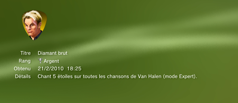 Guitar Hero Van Halen Trophees argent 2