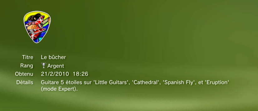 Guitar Hero Van Halen Trophees argent 9