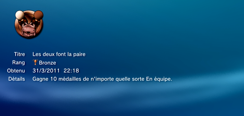 Heros Playstation Move - Trophees - BRONZE - 34
