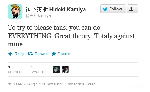 Hideki Kamiya tweet 1