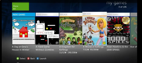 indies games metro dashboard